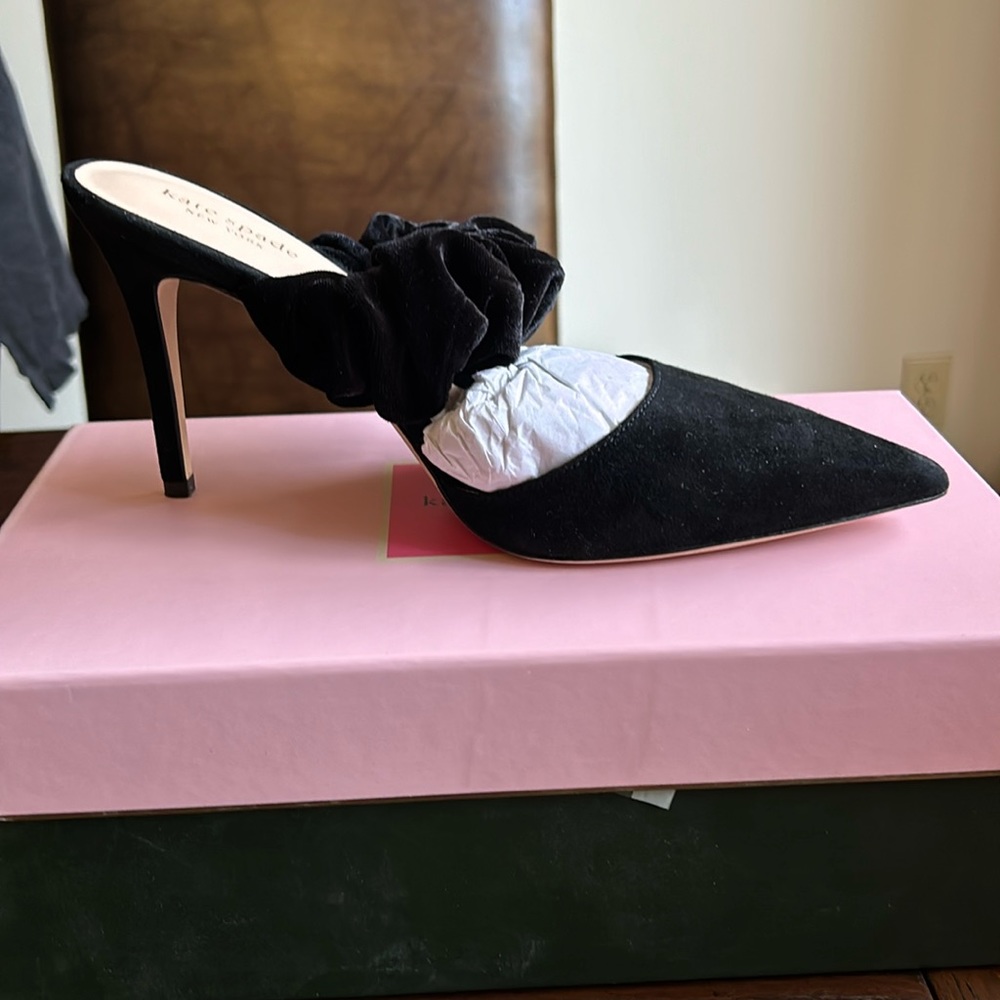 Kate Spade Black Suede Heels